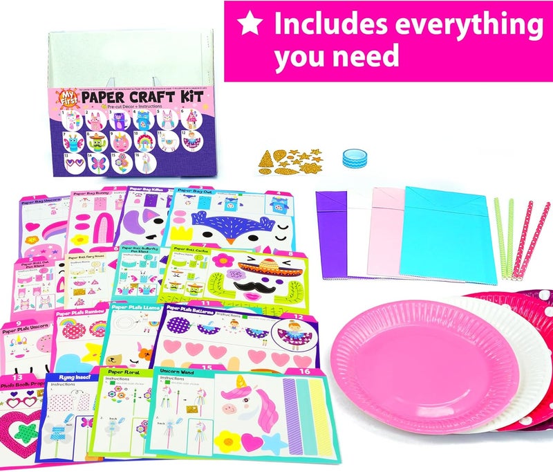KRAFUN My First Unicorn Bunny Paper Craft Kit for Toddlers and Girls Age 3-8 Years Old, Include 18 Cute DIY Arts and Crafts Projects, Organized Art Activities Supplies Box Preschool Creative Toys - Image 2